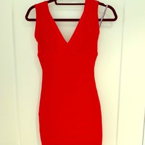 Herve Leger Red Bandage Mini Dress S
